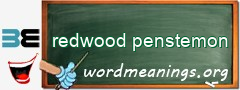 WordMeaning blackboard for redwood penstemon